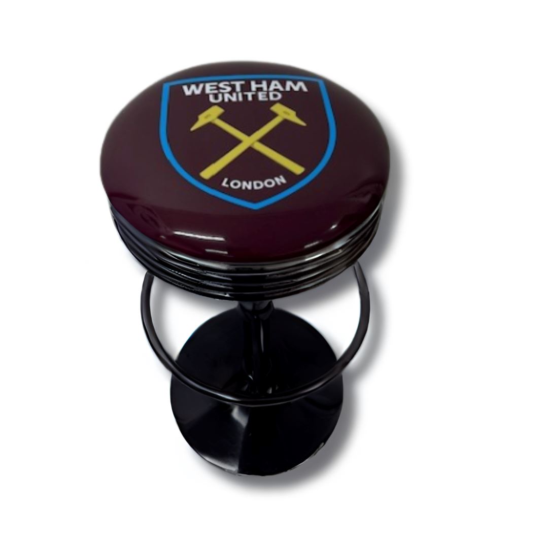 West Ham United Football Club Retro Bar Stool Retro Bar Stools Black 