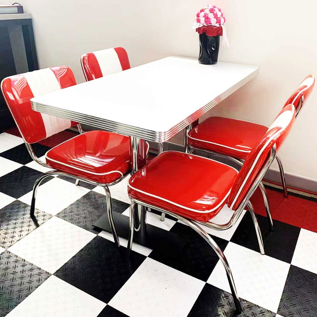 1950 Retro Cafe Diner Set - 4 Chairs & 1 Table furniture 