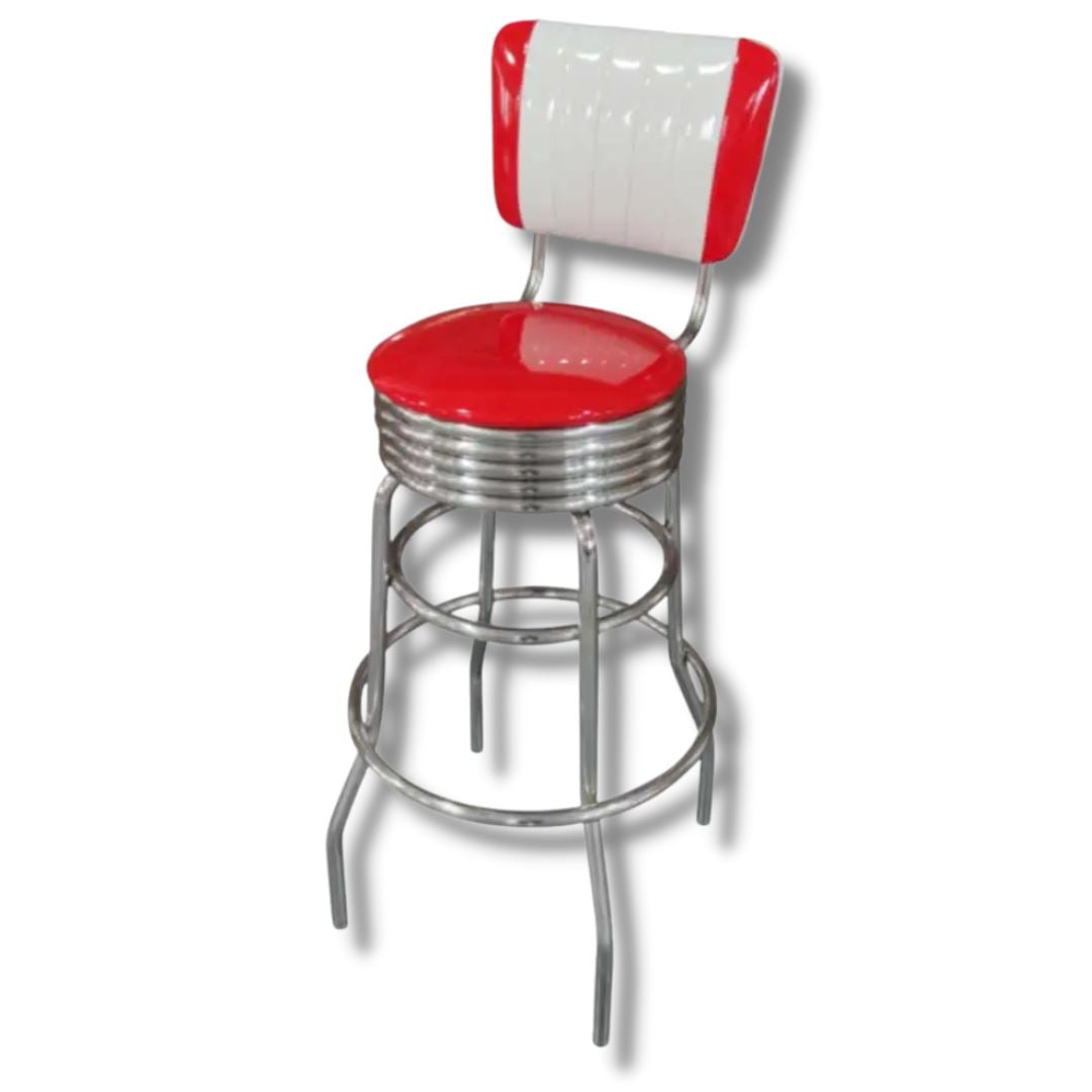 1950 Retro Diner Bar Stool furniture Red / White 