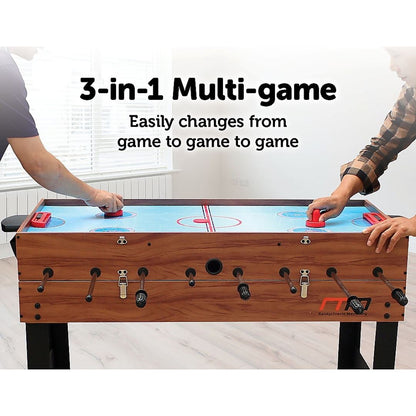 4FT 3-in-1 Foosball Soccer Hockey Pool Table Games Tables 