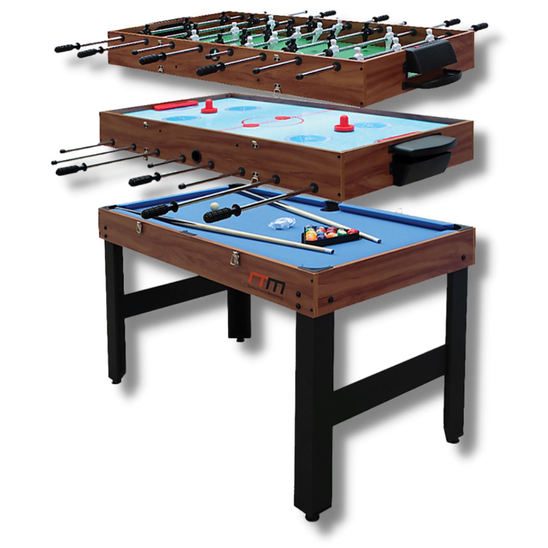 4FT 3-in-1 Foosball Soccer Hockey Pool Table Games Tables 