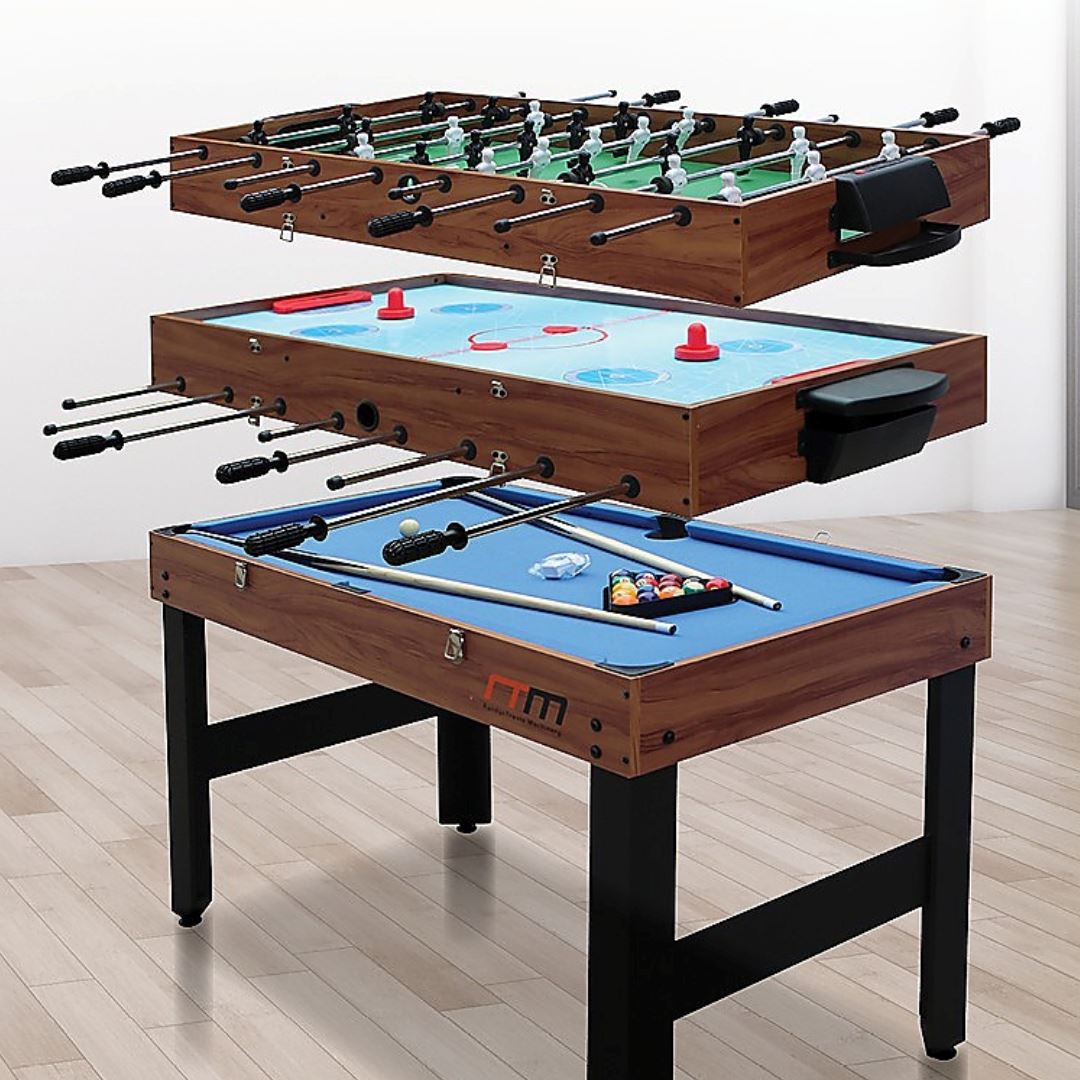 4FT 3-in-1 Foosball Soccer Hockey Pool Table Games Tables 