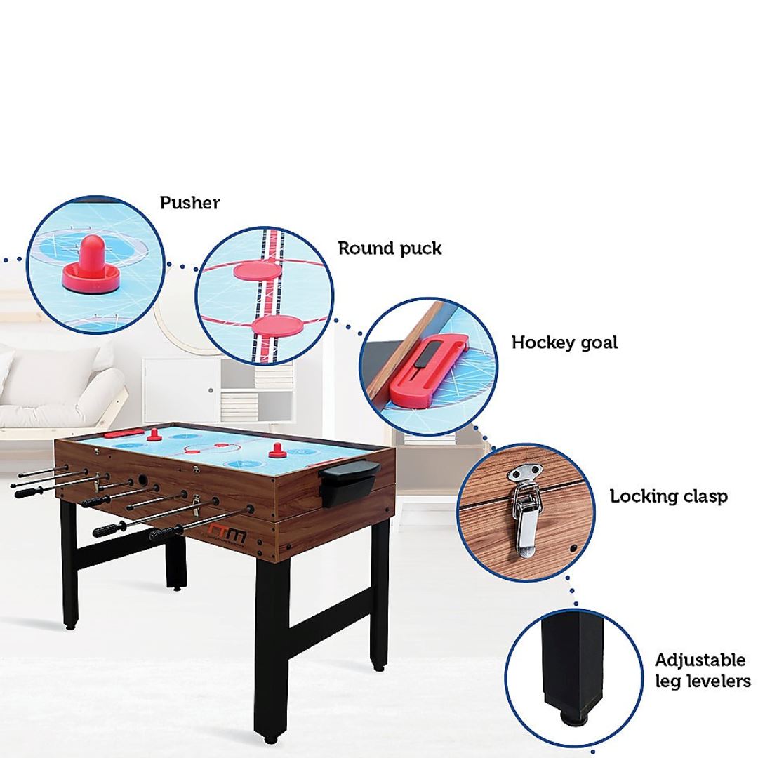 4FT 3-in-1 Foosball Soccer Hockey Pool Table Games Tables 