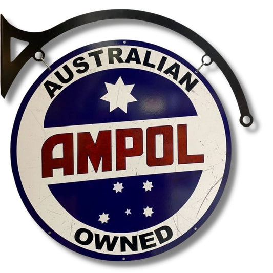 Ampol Classic Sign Double Sided Round Metal Signs 