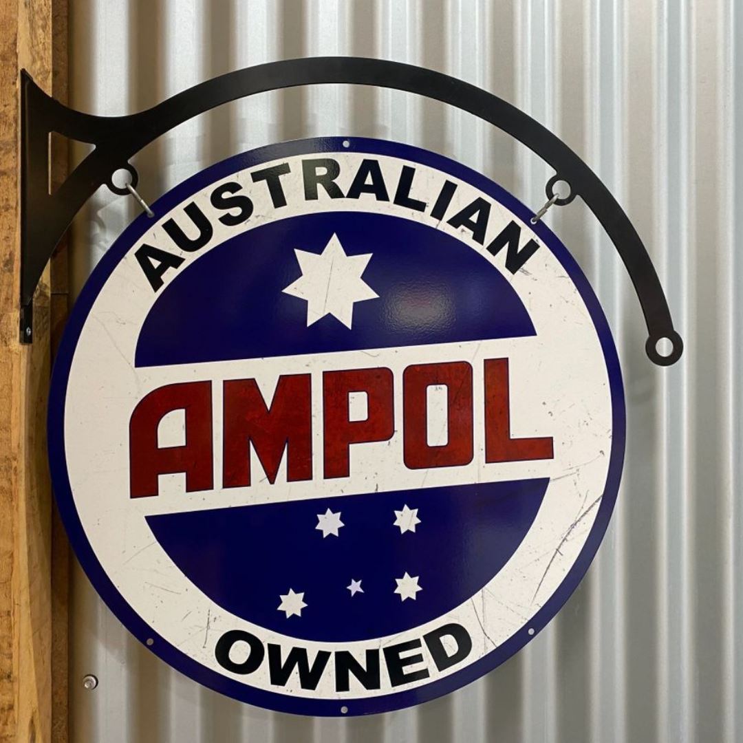 Ampol Classic Sign Double Sided Round Metal Signs 
