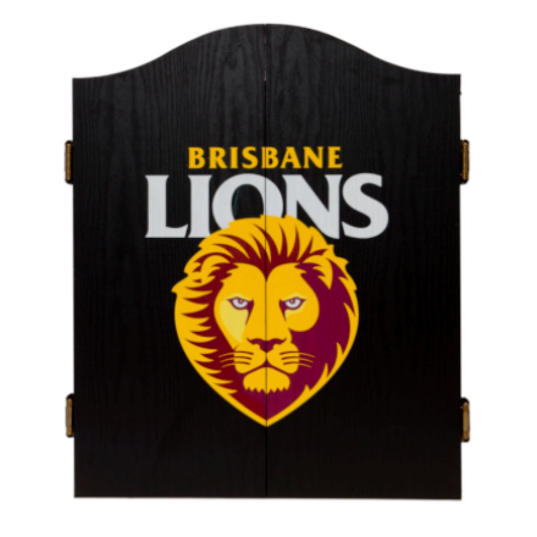 Brisbane Lions AFL Dartboard and Cabinet Set Dartboard Set 