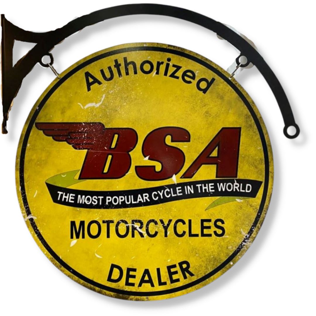 BSA Classic Sign Double Sided Round Metal Signs 
