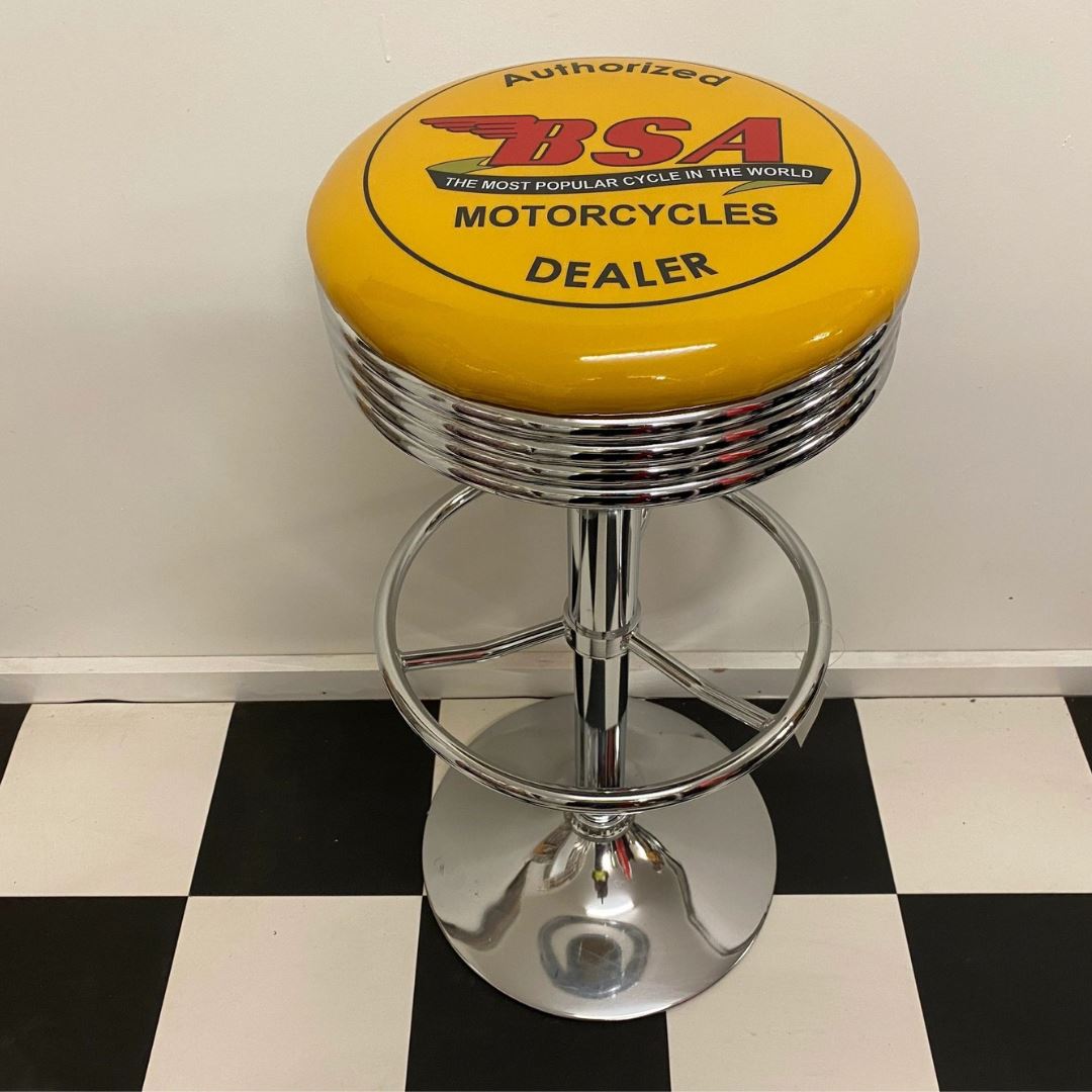 BSA Motorcycles Premium Retro Bar Stool Retro Bar Stools 