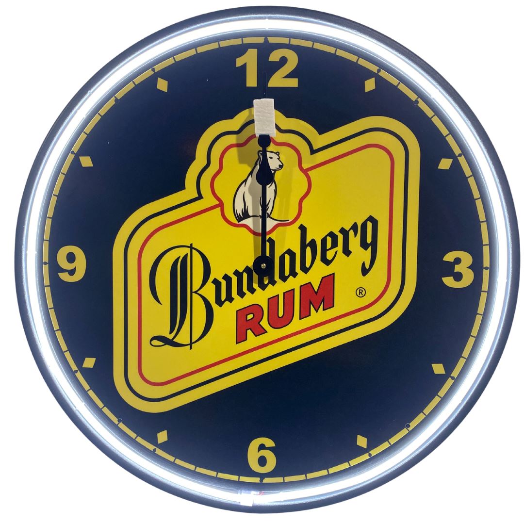Bundaberg Bundy Rum Neon Clock Neon Signs 