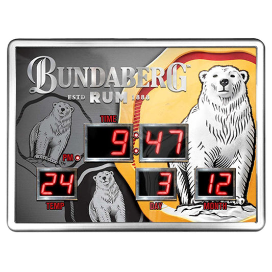 Bundaberg Rum Scoreboard LED Clock Clocks 