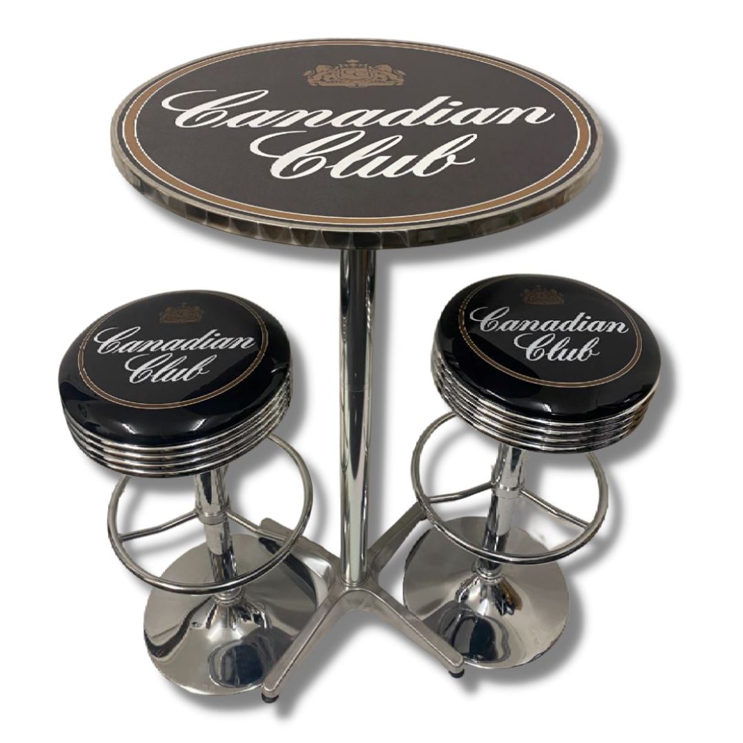 Canadian Club Bar Table & Stool Set Retro Bar Table Set 