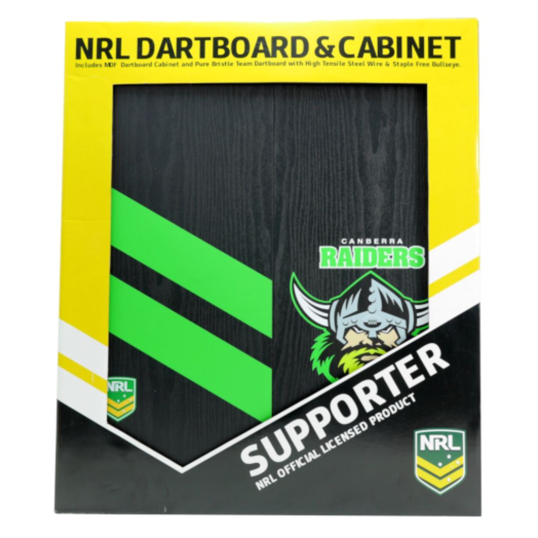 Canberra Raiders NRL Dartboard and Cabinet Set 