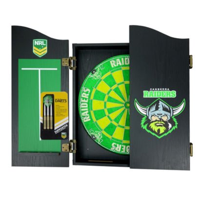 Canberra Raiders NRL Dartboard and Cabinet Set 