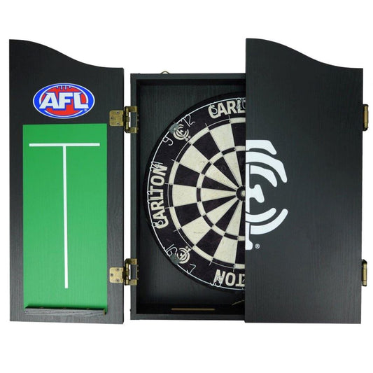 Carlton Blues AFL Dartboard and Cabinet Set Dartboard Set 