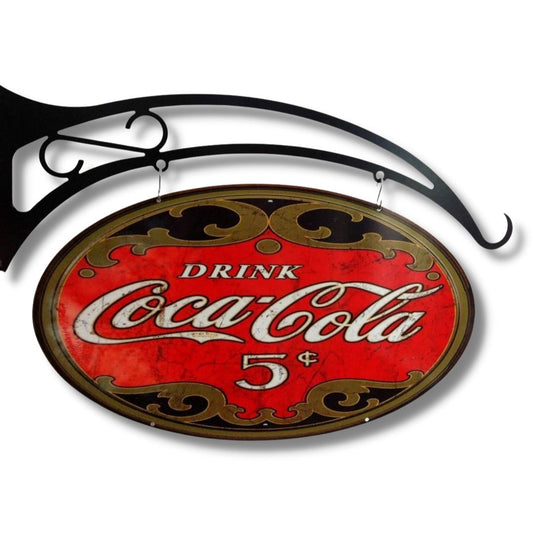 Coca Cola Coke Retro Oval Design Hanging Sign Metal Signs 