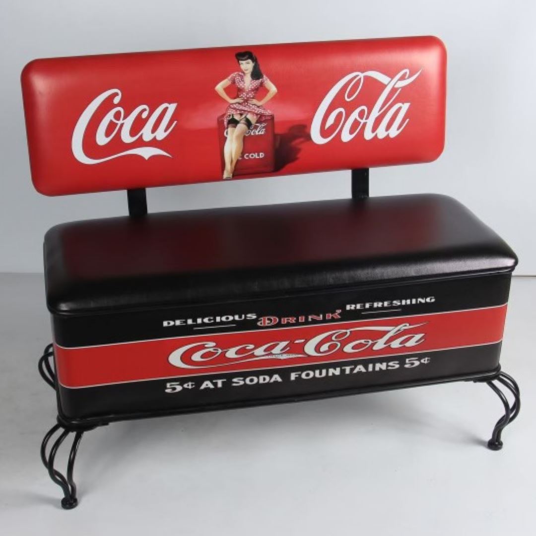 Coke Coca Cola Premium Bench Seat Retro Bar Stools 