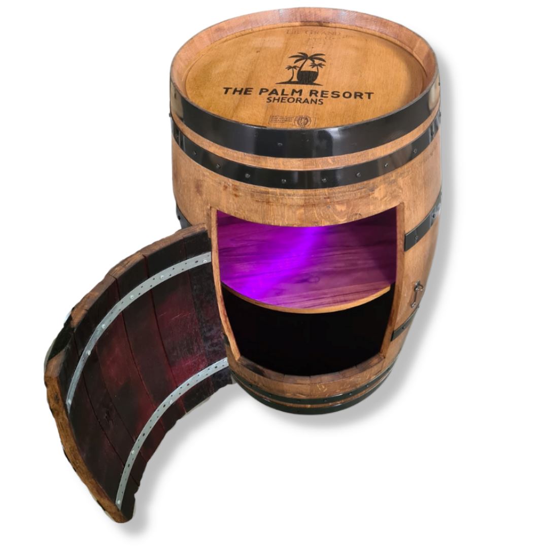 Custom Wine Barrel Storage Bar Cabinet Tables 
