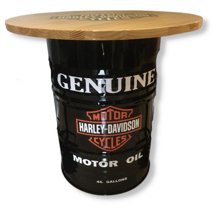 Custom Harley Davidson Drum Table Black Genuine Oil Furniture 