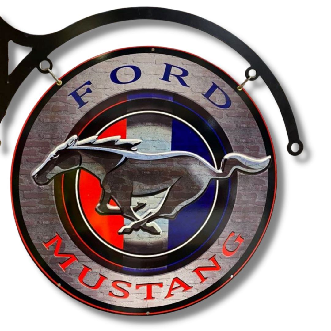Ford Mustang Hanging Sign Double Sided Metal Signs 