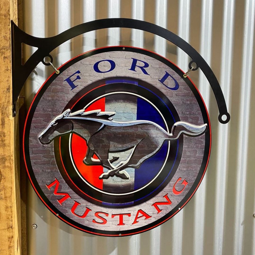 Ford Mustang Hanging Sign Double Sided Metal Signs 