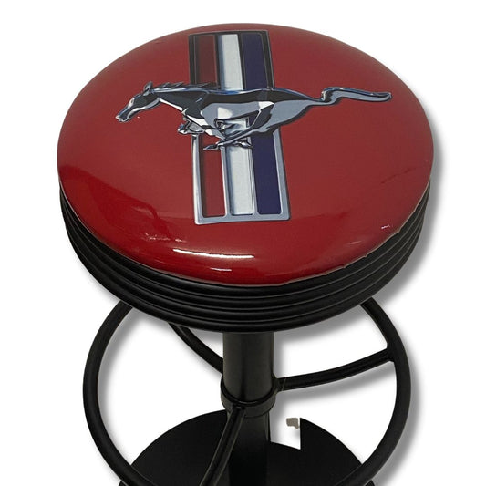 Ford Mustang Red Retro Bar Stool Retro Bar Stools Black 