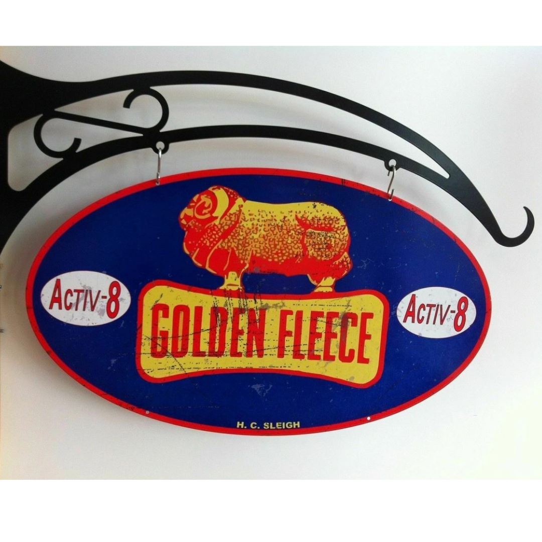 Golden Fleece Oval Design Hanging Sign Metal Signs 
