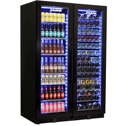 Great White Combination Upright Beer And Wine Refrigerator Refrigerators Black 