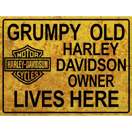 Grumpy Old Harley Owner Sign Metal Signs Distressed 