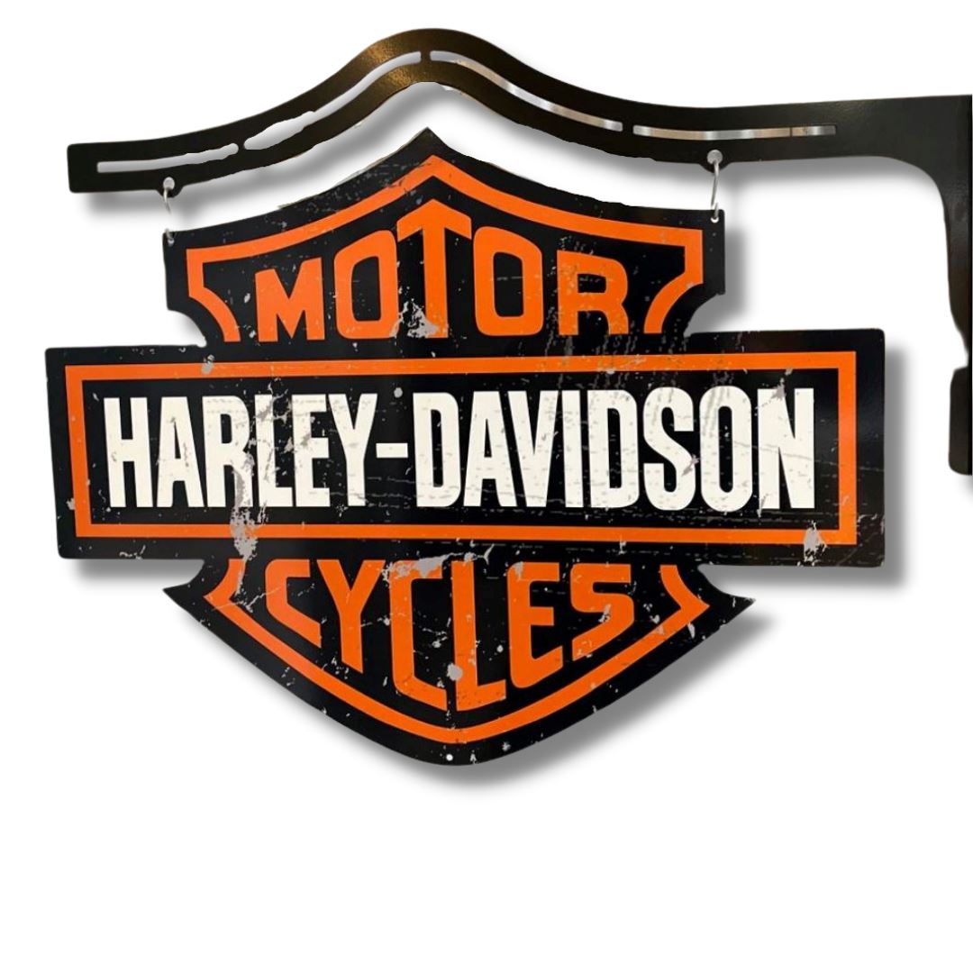 Harley Davidson Distressed Hanging Sign Double Sided Metal Signs 