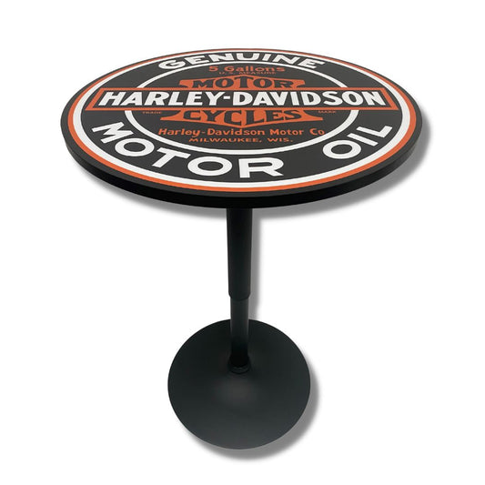 Harley Davidson Motor Oil Black Bar Table Bar Table 