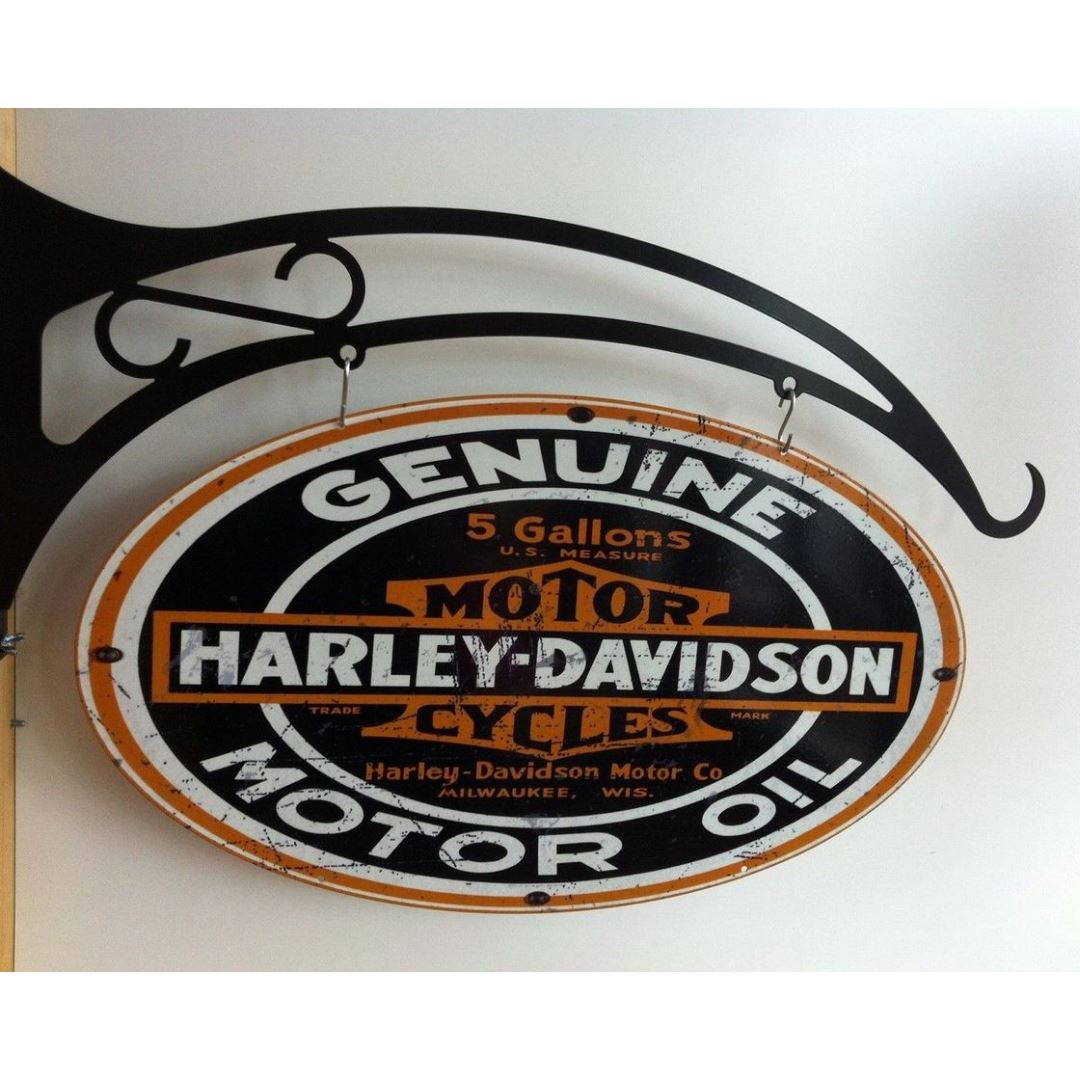 Harley Davidson Motor Oil Oval Design Hanging Sign Metal Signs 