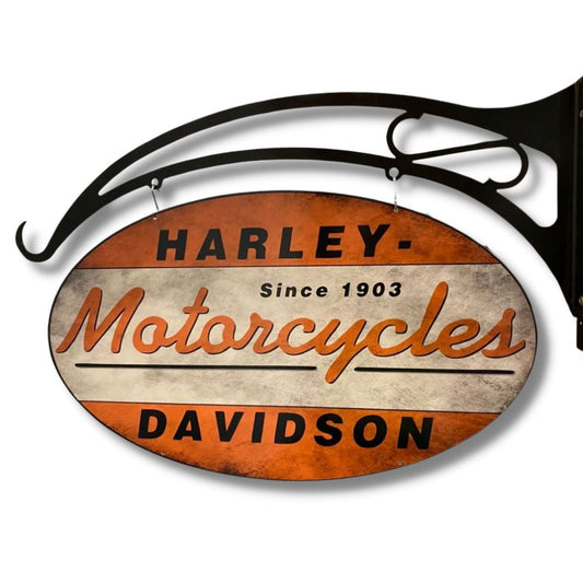 Harley Davidson Oval Design Hanging Sign Metal Signs 