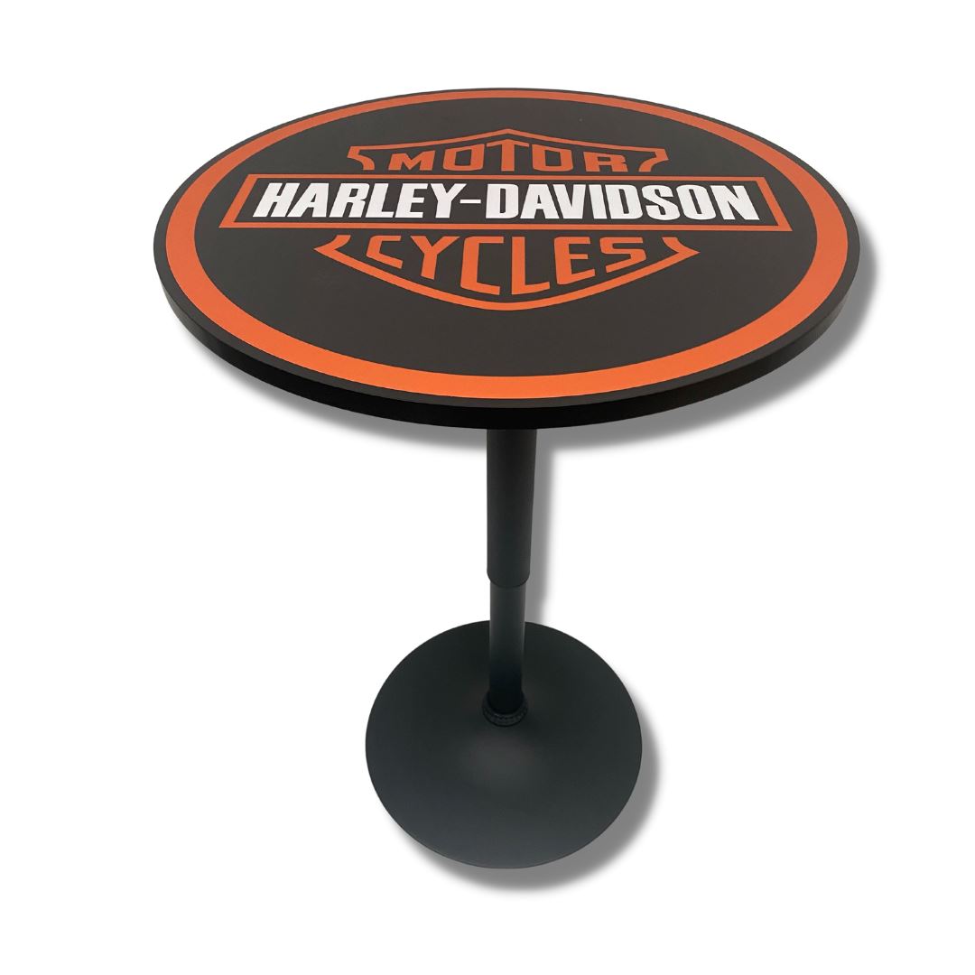 Harley Davidson Shield Black Bar Table Bar Table 