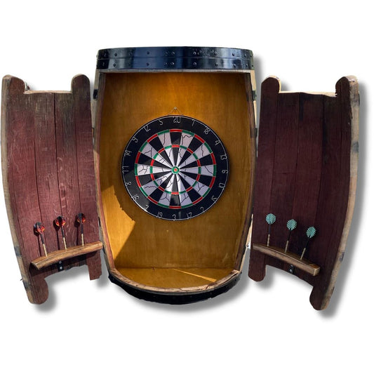 Harley Wine Barrel Dart Board Cabinet Wine Barrel Dart Board 