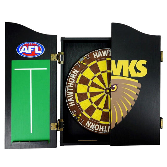 Hawthorn Hawks AFL Dartboard and Cabinet Set Dartboard Set 