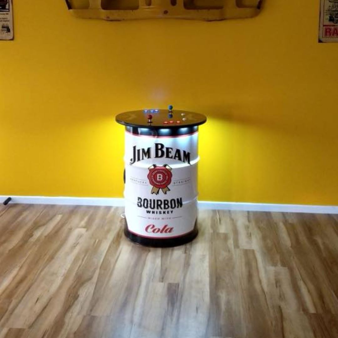 Jim Beam JB Custom Drum Arcade Machine Video Game Arcade Cabinets 