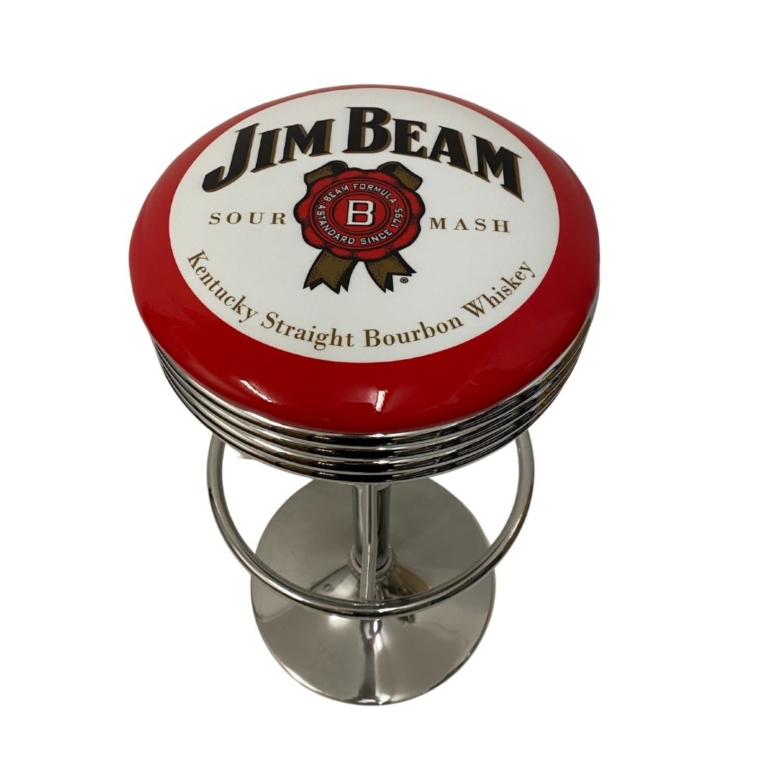 Jim Beam JB Retro Silver Chrome Premium Bar Stool Retro Bar Stools 
