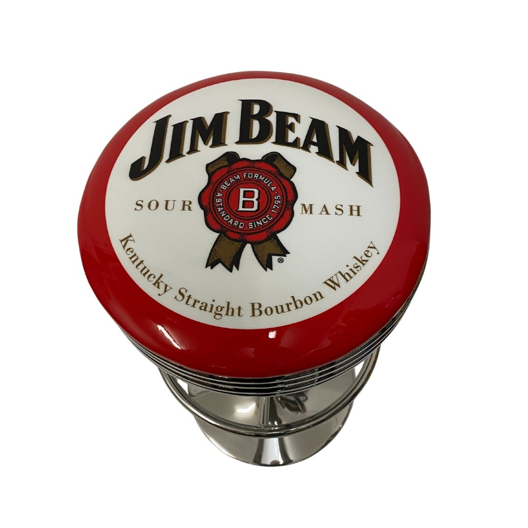 Jim Beam JB Retro Silver Chrome Premium Bar Stool Retro Bar Stools 