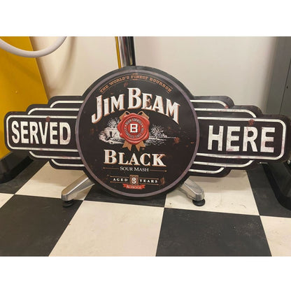 Jim Beam JB Wall Sign Large Embossed Metal Metal Signs 