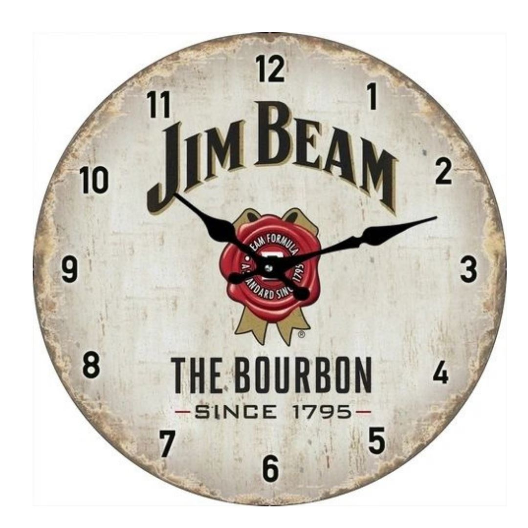 Jim Beam JB White Wall Clock Clocks 