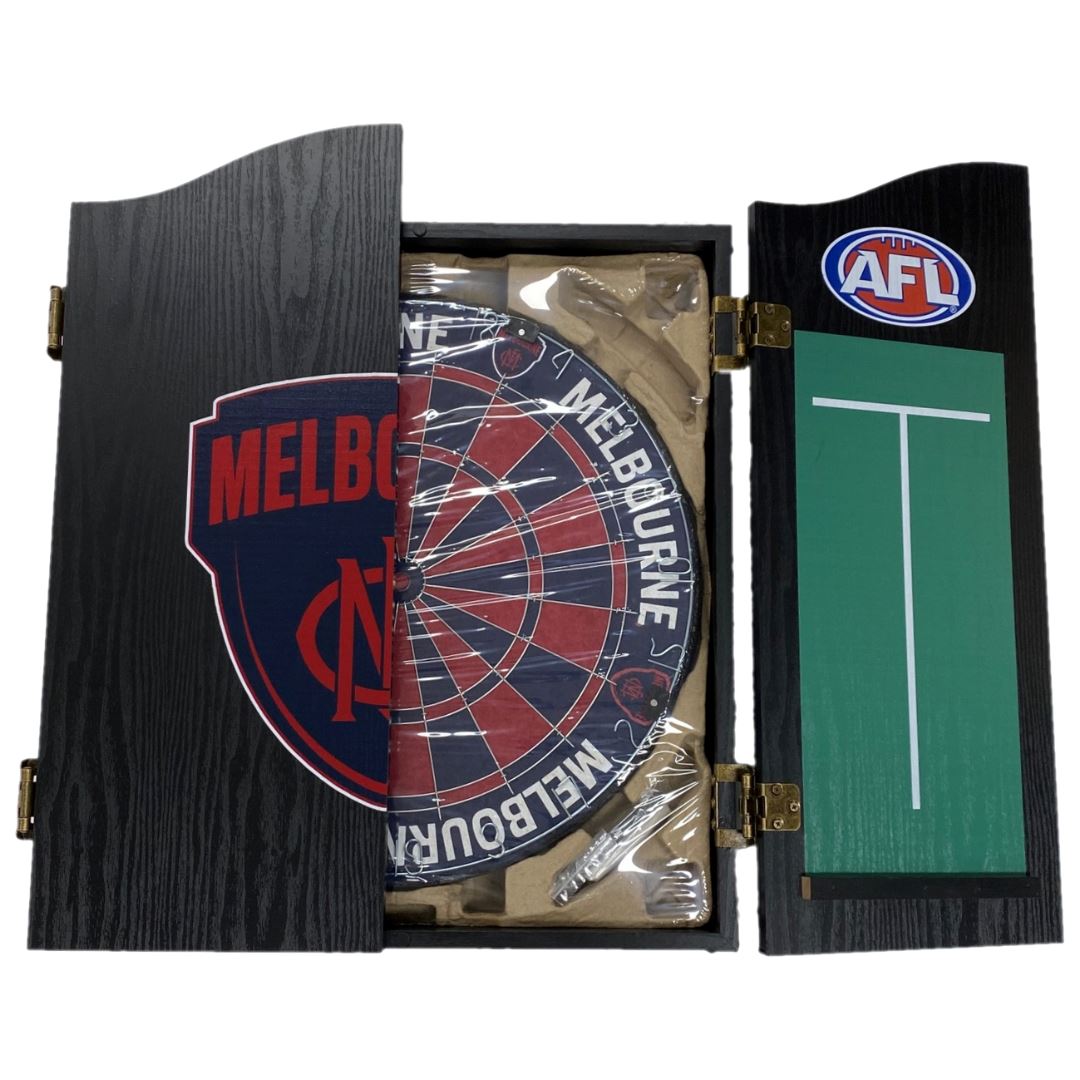 Melbourne Demons AFL Dartboard and Cabinet Set Dartboard Set 