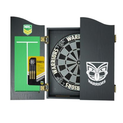 New Zealand Warriors Dartboard and Cabinet Set 