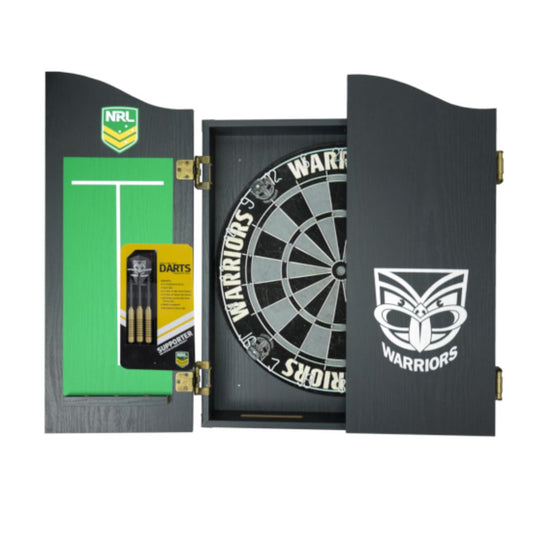 New Zealand Warriors Dartboard and Cabinet Set 