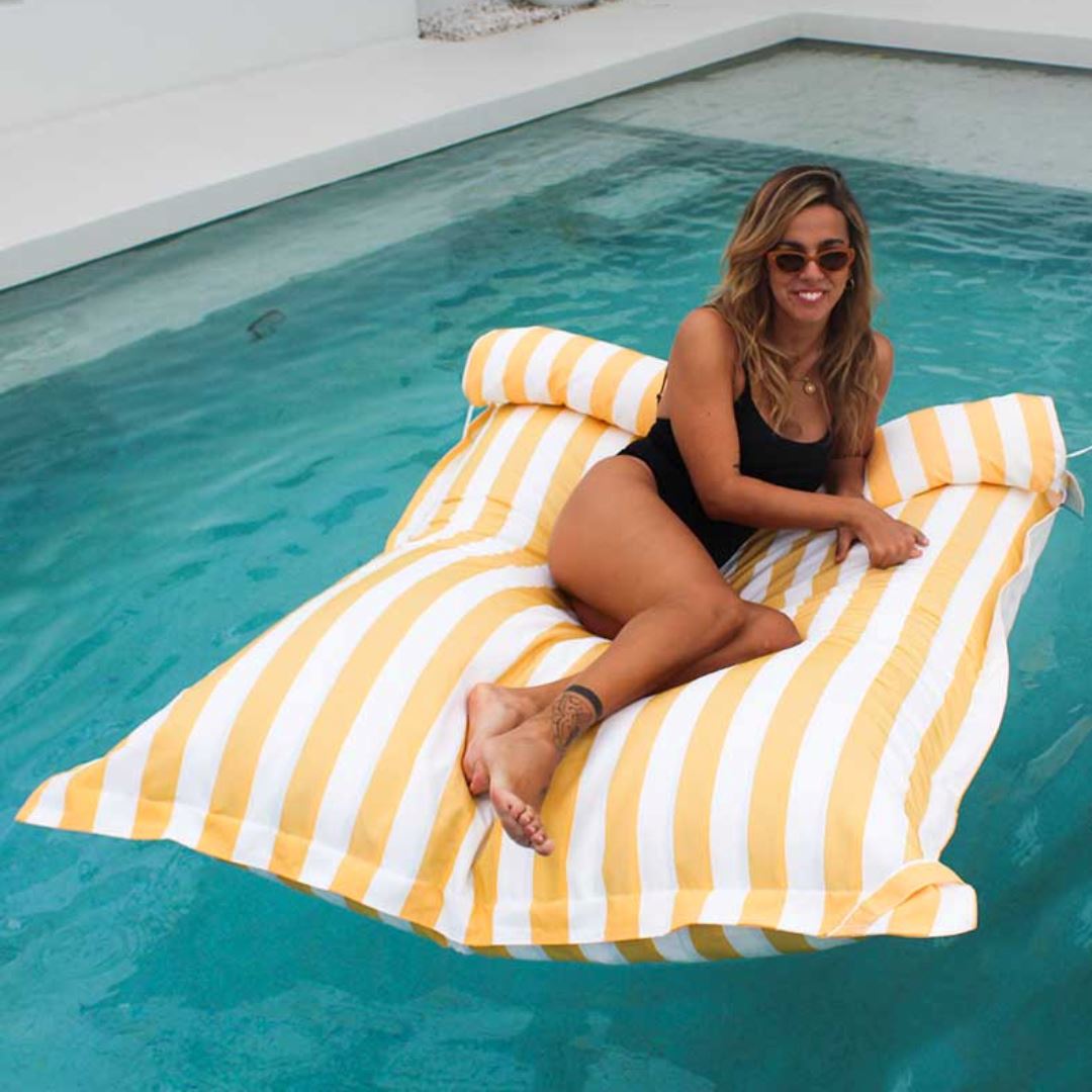 Norse Floating Bean Bag Bean Bags Yellow & White Striped 