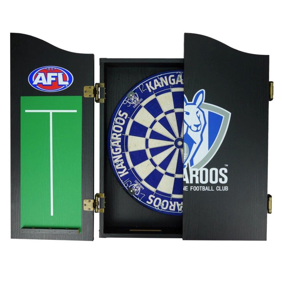 North Melbourne Kangaroos AFL Dartboard and Cabinet Set Dartboard Set 