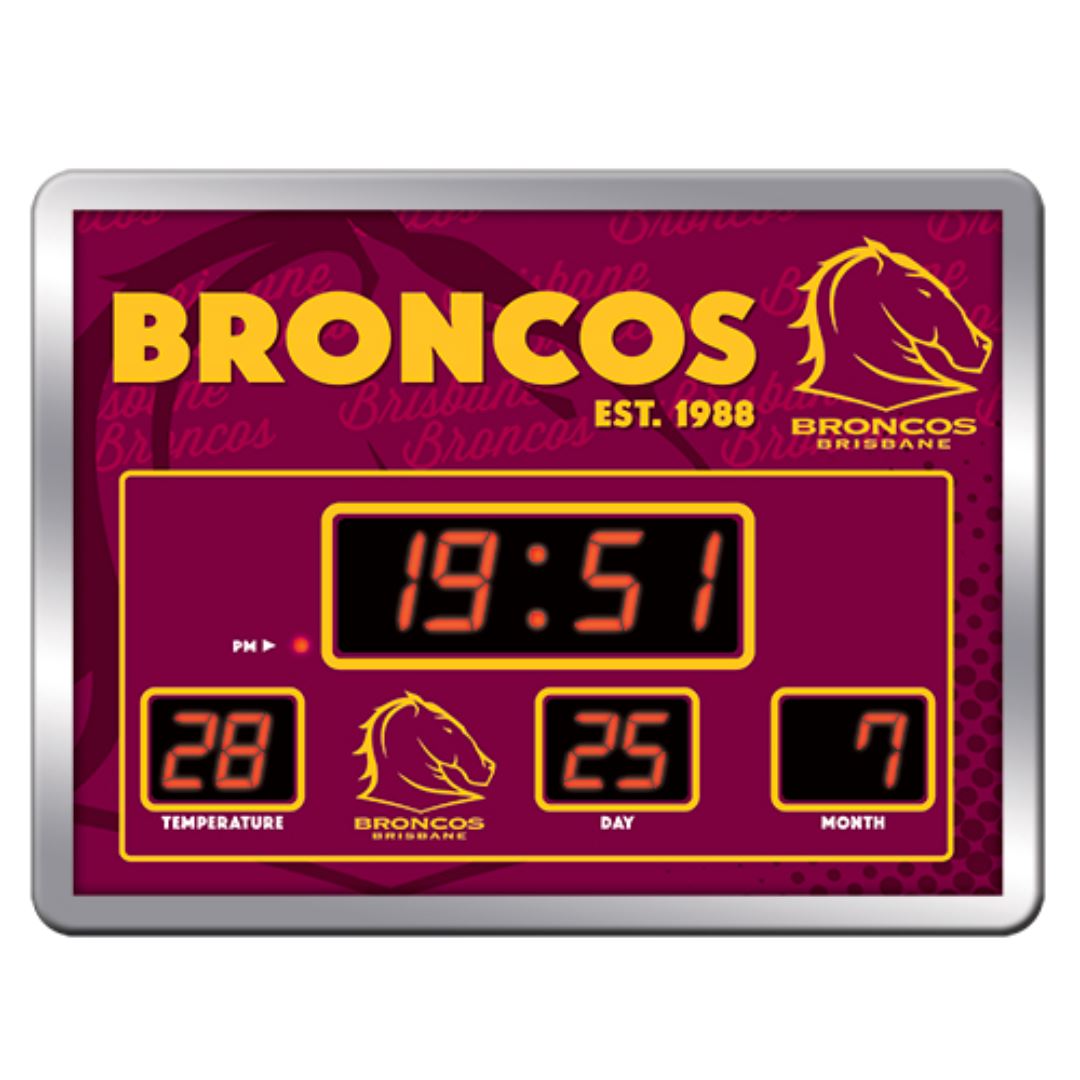 NRL Scoreboard LED Clock Beverage Dispensers Brisbane Broncos 