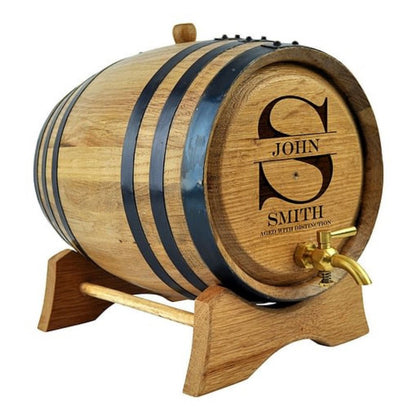 Oak Barrel Personalised Aged With Distinction Design Drink Dispensers 