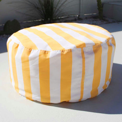 Outdoor Cantabria Bean Bag Ottoman / Footstool Bean Bags Yellow & White Stripe 