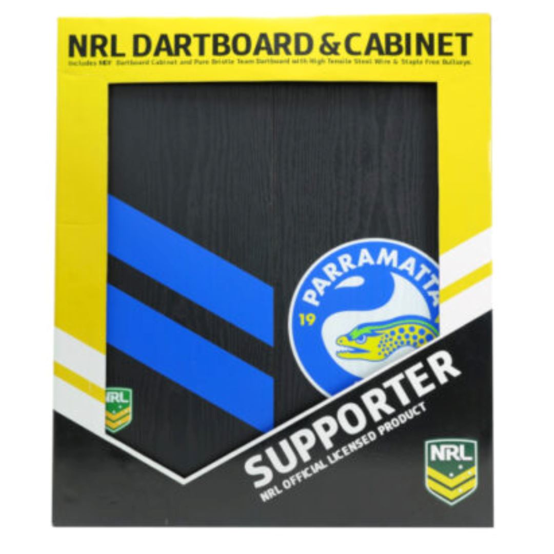 Parramatta EELS NRL Dartboard and Cabinet Set 