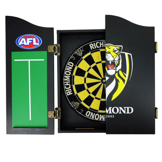 Richmond Tigers AFL Dartboard and Cabinet Set Dartboard Set 